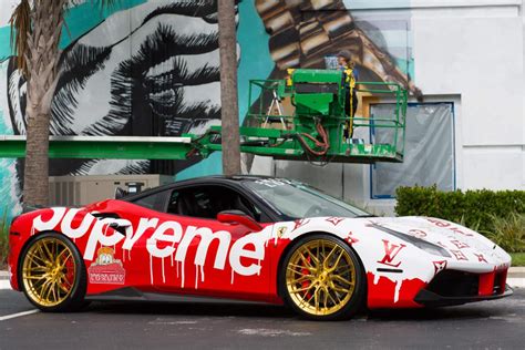 lv supreme ferrari|Custom Supreme x Louis Vuitton Gear Now Includes Ferraris.